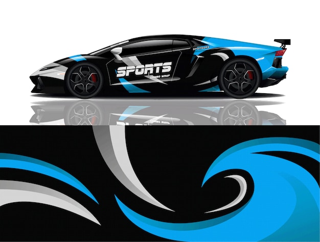 Sport auto sticker wrap illustratie