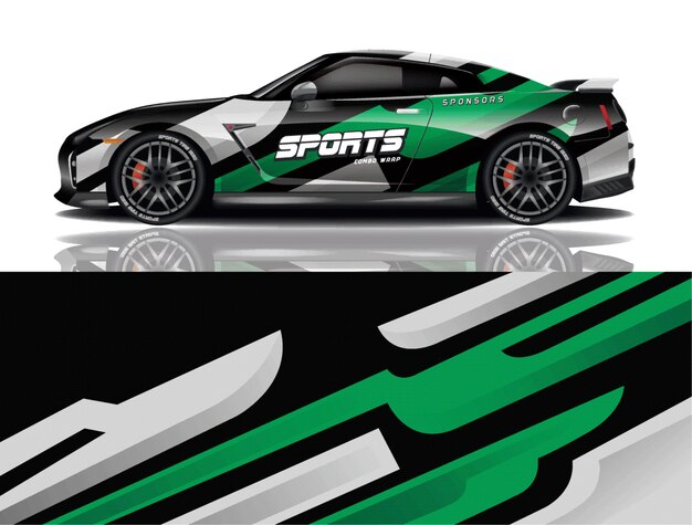 Sport auto sticker wrap illustratie