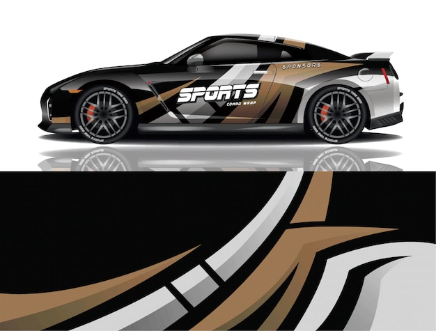 sport auto sticker wrap illustratie