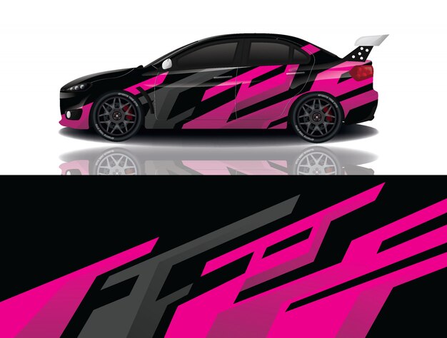 Sport auto sticker wrap illustratie