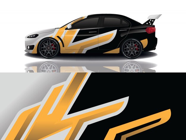 Sport auto sticker wrap illustratie