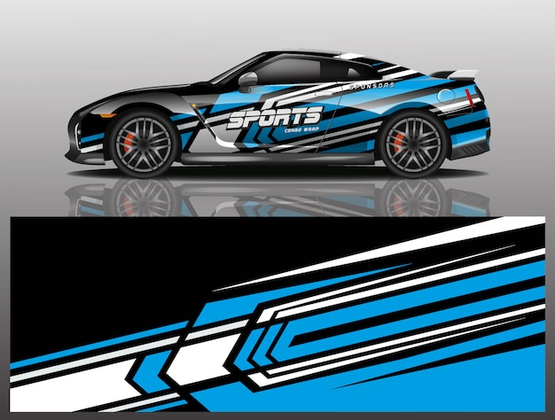 sport auto sticker wrap illustratie