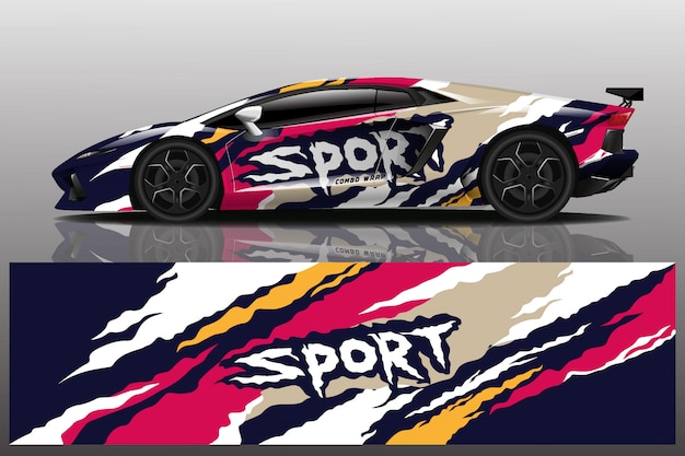 Sport auto sticker wrap illustratie