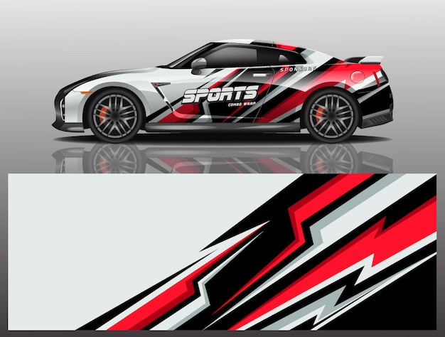 sport auto sticker wrap illustratie