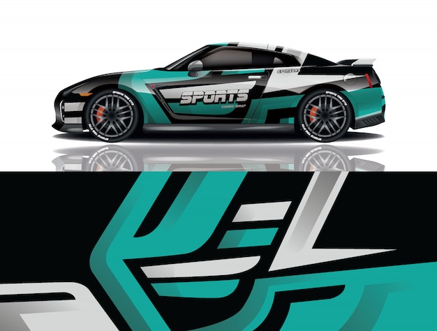 Sport auto sticker wrap illustratie