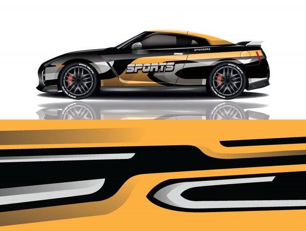 sport auto sticker wrap illustratie