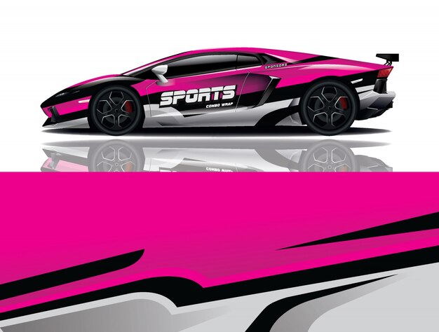 Sport auto sticker wrap illustratie