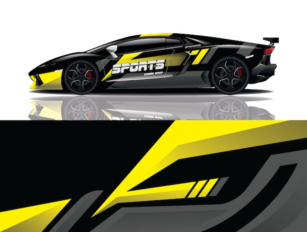 sport auto sticker wrap illustratie