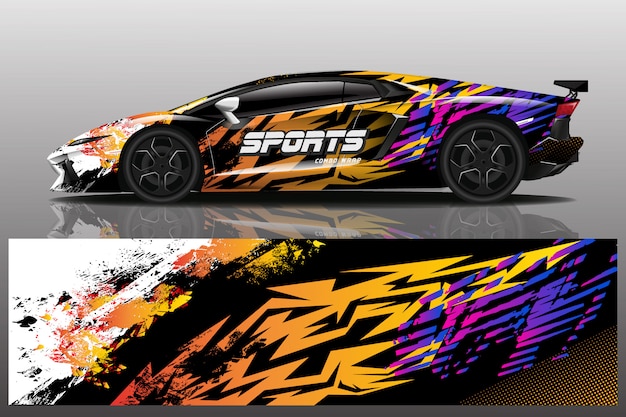 Sport auto sticker wrap illustratie