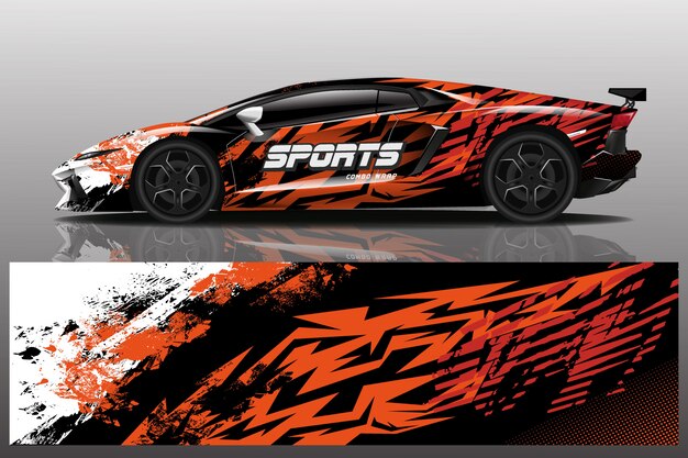 sport auto sticker wrap illustratie