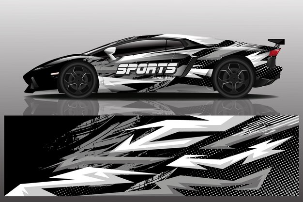 sport auto sticker wrap illustratie