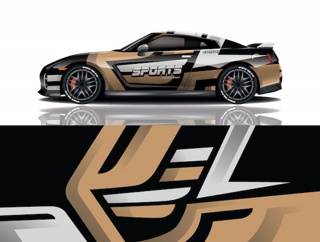 Sport auto sticker wrap illustratie