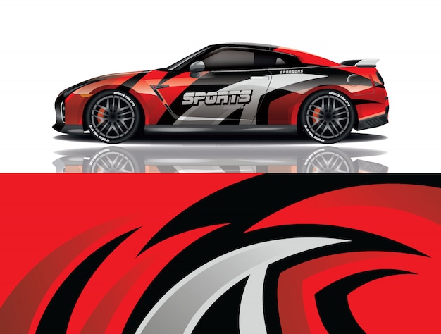 sport auto sticker wrap illustratie