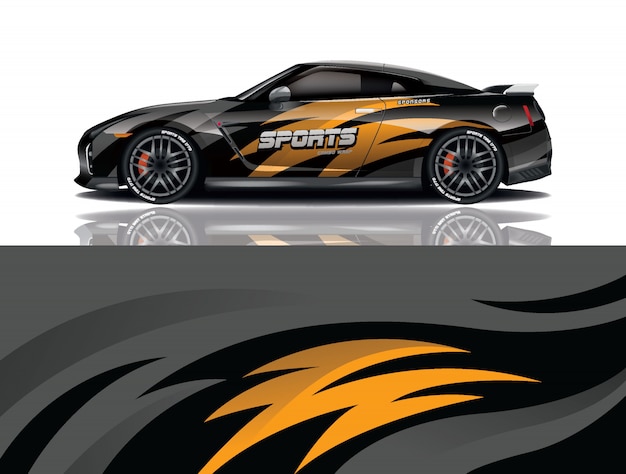 Sport auto sticker wrap illustratie