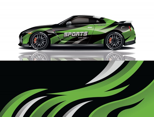 Sport auto sticker wrap illustratie