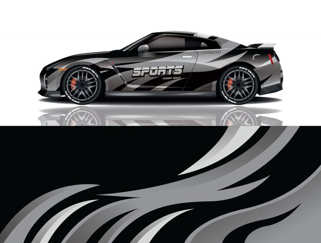 sport auto sticker wrap illustratie