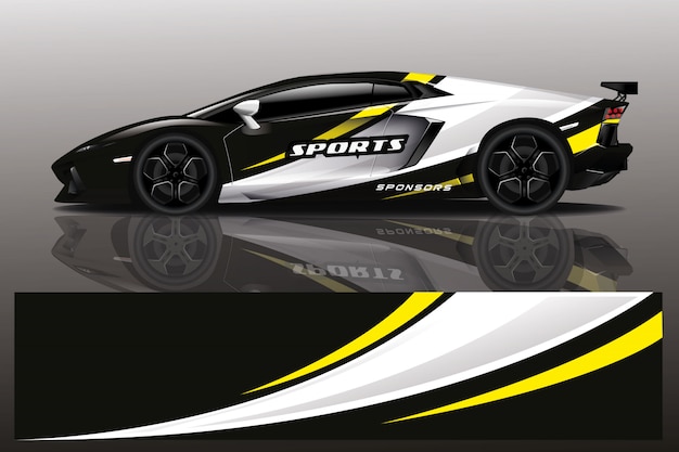 Sport auto sticker wrap illustratie