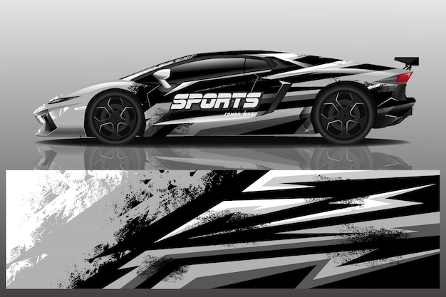 sport auto sticker wrap illustratie