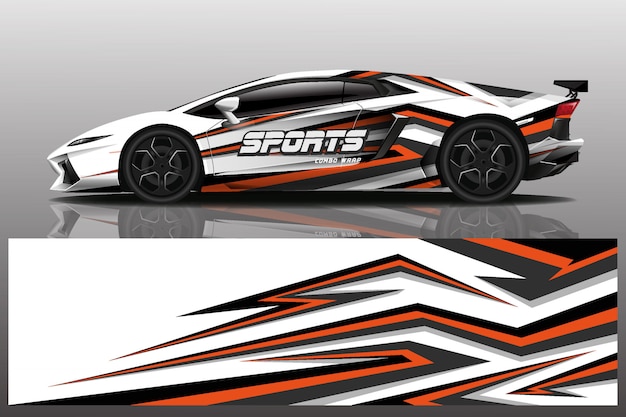 sport auto sticker wrap illustratie