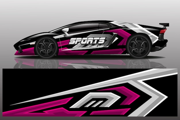 sport auto sticker wrap illustratie