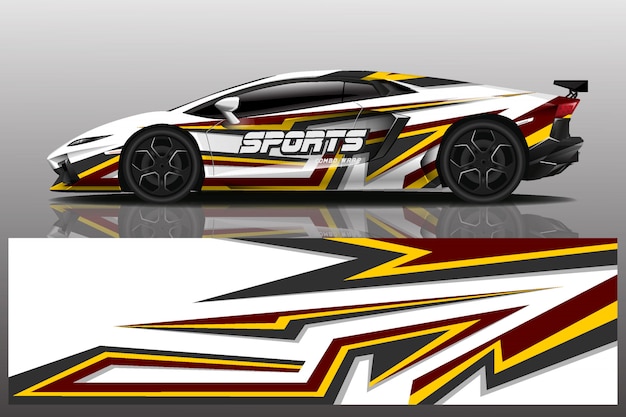 sport auto sticker wrap illustratie