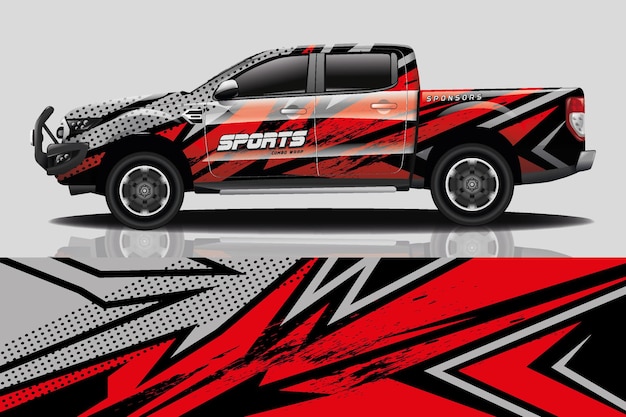 Sport auto sticker wrap ontwerp vector