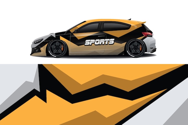 Sport auto sticker wrap ontwerp vector