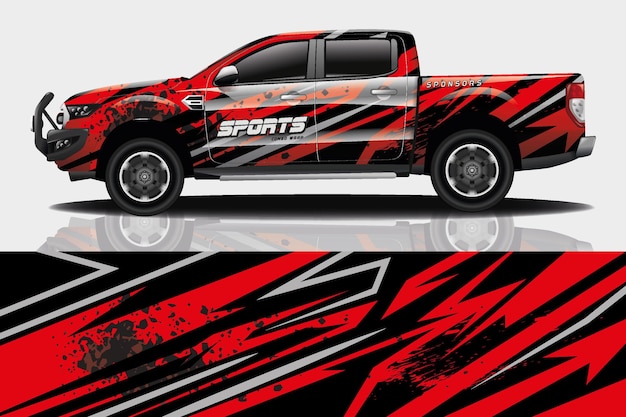 sport auto sticker wrap ontwerp vector