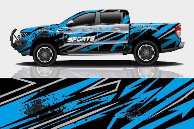 Sport auto sticker wrap ontwerp vector