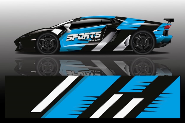 Sport auto sticker wrap ontwerp vector