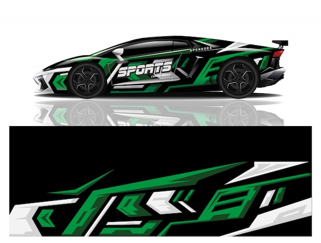 Sport auto sticker wrap ontwerp vector