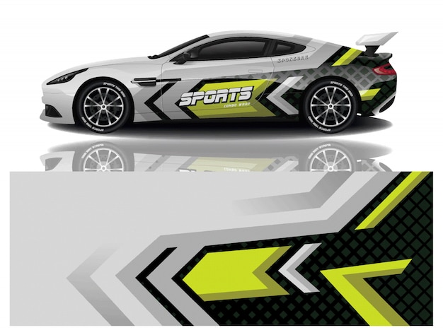 Sport auto sticker wrap ontwerp vector