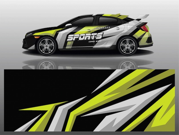 Sport auto sticker wrap ontwerp vector