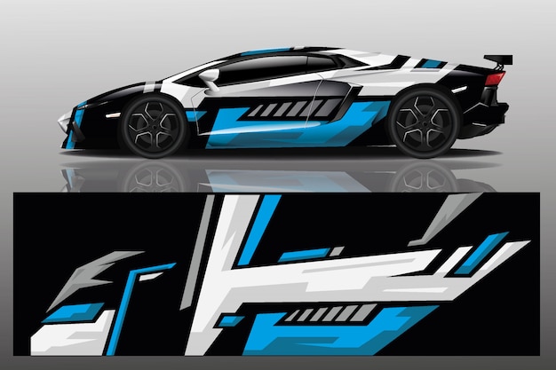 Sport auto sticker wrap ontwerp vector