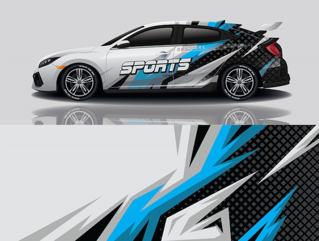 Sport auto sticker wrap ontwerp vector