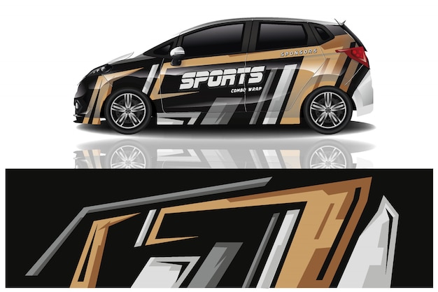 Sport auto sticker wrap ontwerp vector