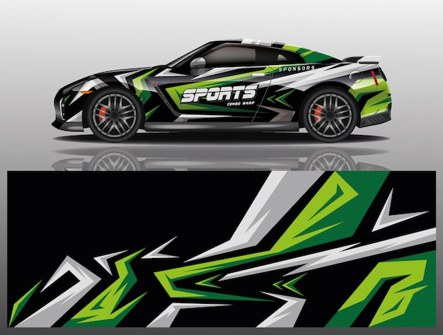 Sport auto sticker wrap ontwerp vector