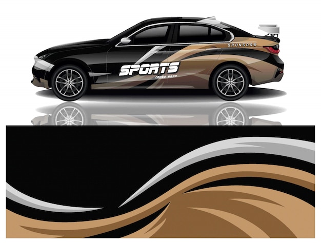 Sport auto sticker wrap ontwerp vector