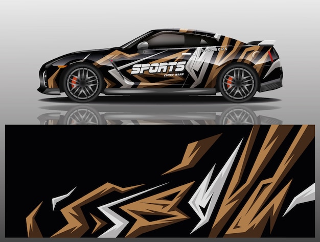 Sport auto sticker wrap ontwerp vector