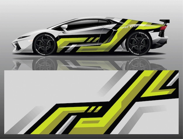 Sport auto sticker wrap ontwerp vector