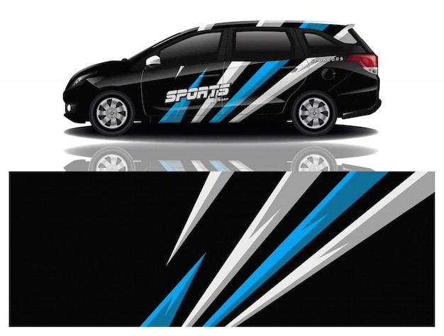 Sport auto sticker wrap ontwerp vector