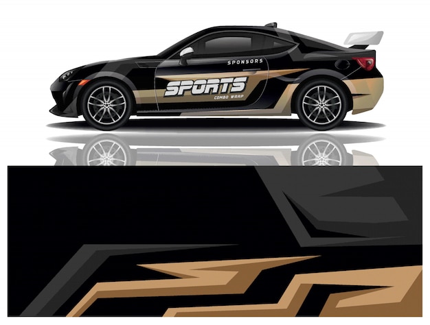 sport auto sticker wrap ontwerp vector