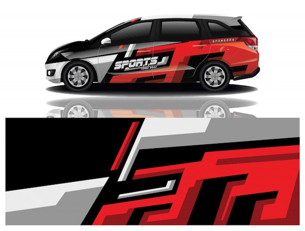 sport auto sticker wrap ontwerp vector