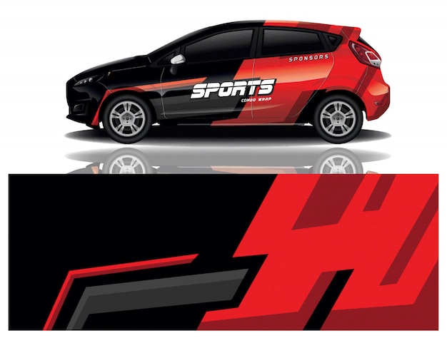 Sport auto sticker wrap ontwerp vector