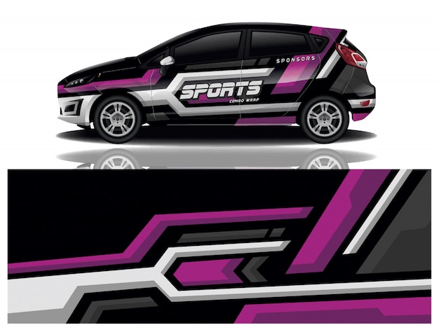 Sport auto sticker wrap ontwerp vector