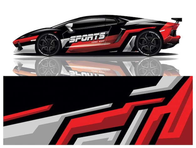 Sport auto sticker wrap ontwerp vector