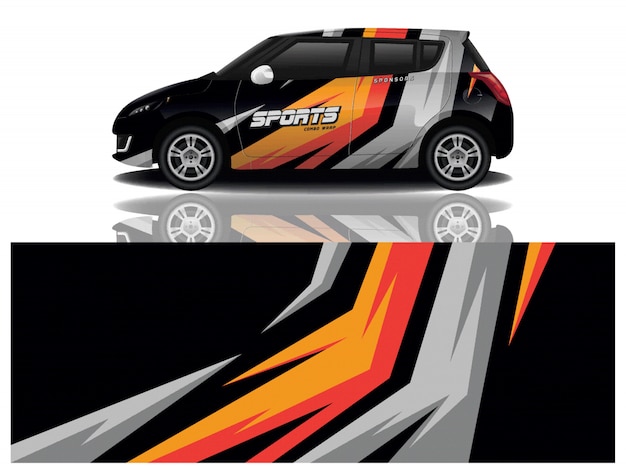 sport auto sticker wrap ontwerp vector