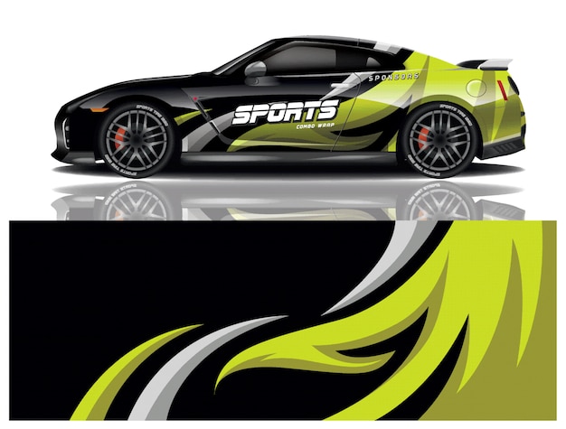 Sport auto sticker wrap ontwerp vector