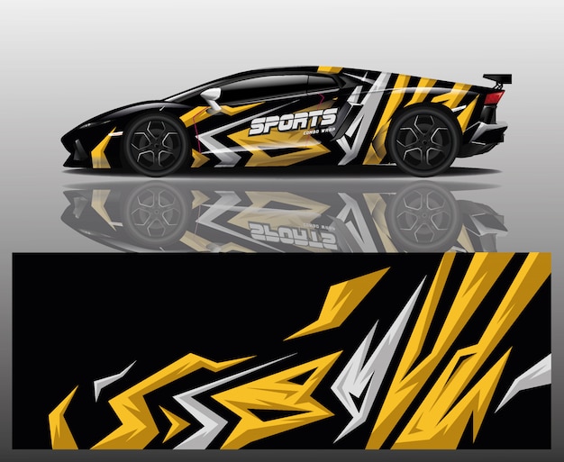 Sport auto sticker wrap ontwerp vector