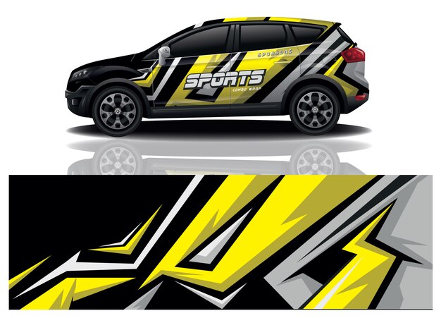 sport auto sticker wrap ontwerp vector